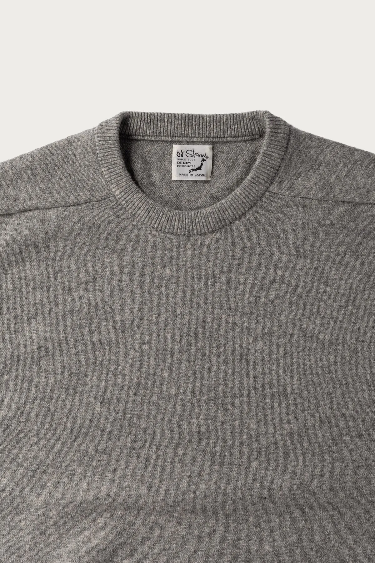 Simple Crew Neck Sweater Crafted in Japan - Light Grey sold by Canoe Club product image thumbnail 2