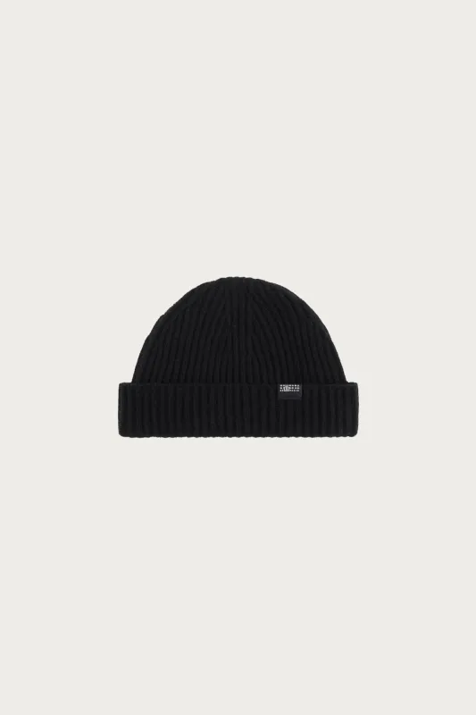 Ribbed Wool Beanie - Black sold by Canoe Club
