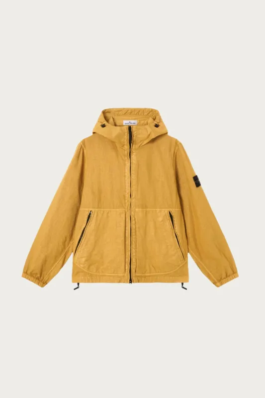 Organic-Look Nylon Panama-TC Hooded Jacket - Mustard sold by Canoe Club