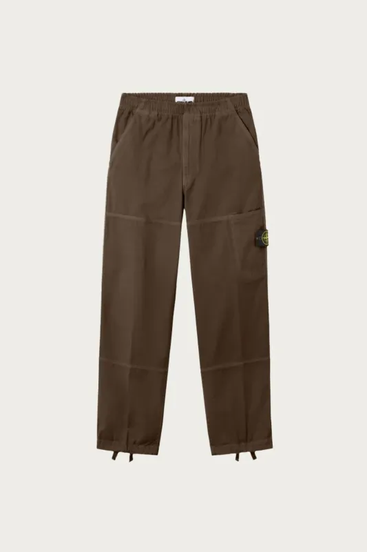 Organic Cotton Panama "Old" Effect Wide Cargos - Earth of Shadow made by Stone Island