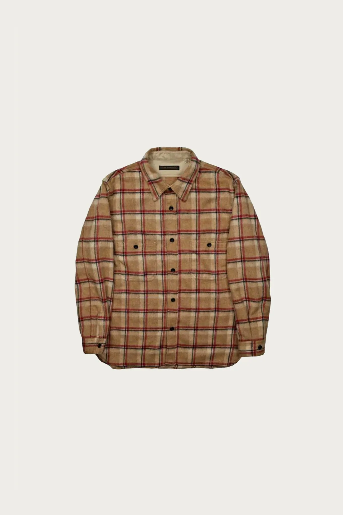 Wool Shaggy Check Work Shirt - Beige sold by Canoe Club