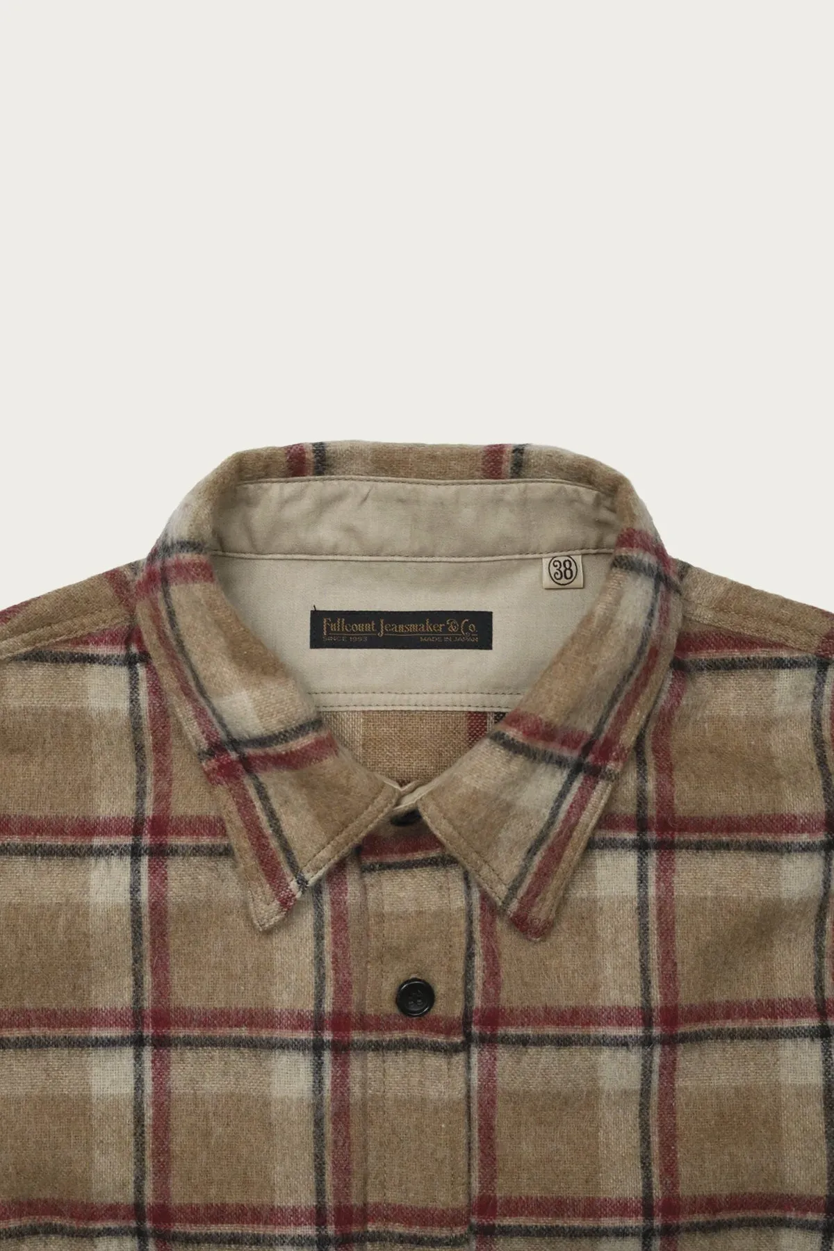Wool Shaggy Check Work Shirt - Beige sold by Canoe Club product image thumbnail 3