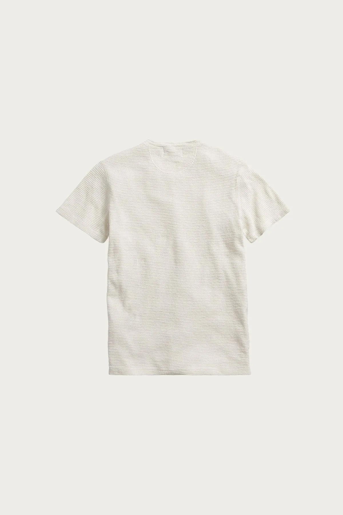 Waffle Knit Shortsleeve Henley Shirt - Paper White sold by Canoe Club product image thumbnail 2
