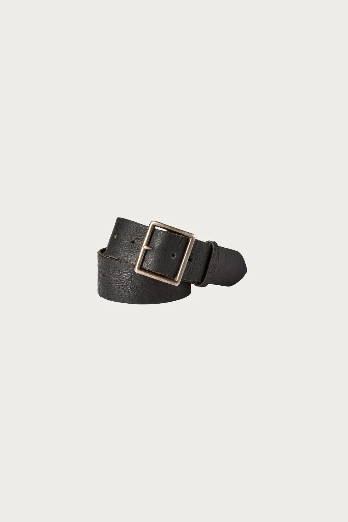 Distressed Leather Belt - Vintage Black sold by Canoe Club