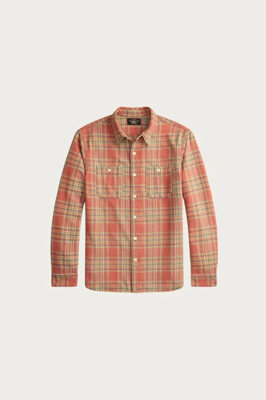 Plaid Twill Workshirt - Red/Blue/Green made by RRL