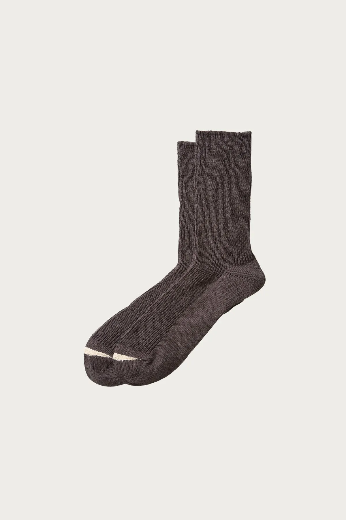 Washi/Recycled Cotton Rib Crew Socks - Dark Grey sold by Canoe Club