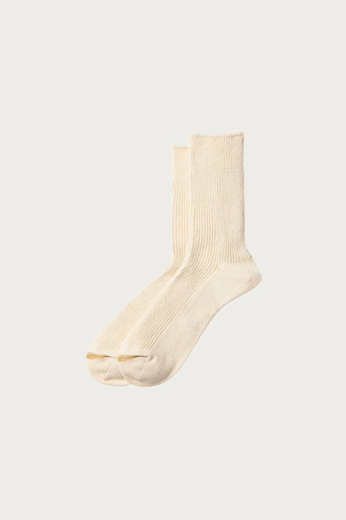 Washi/Recycled Cotton Rib Crew Socks - Raw sold by Canoe Club
