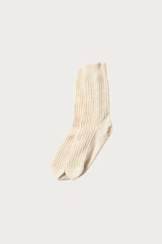 Folk Crochet Socks - Ecru sold by Canoe Club