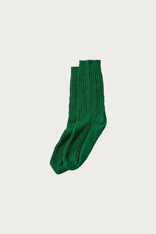 Folk Crochet Socks - Green sold by Canoe Club