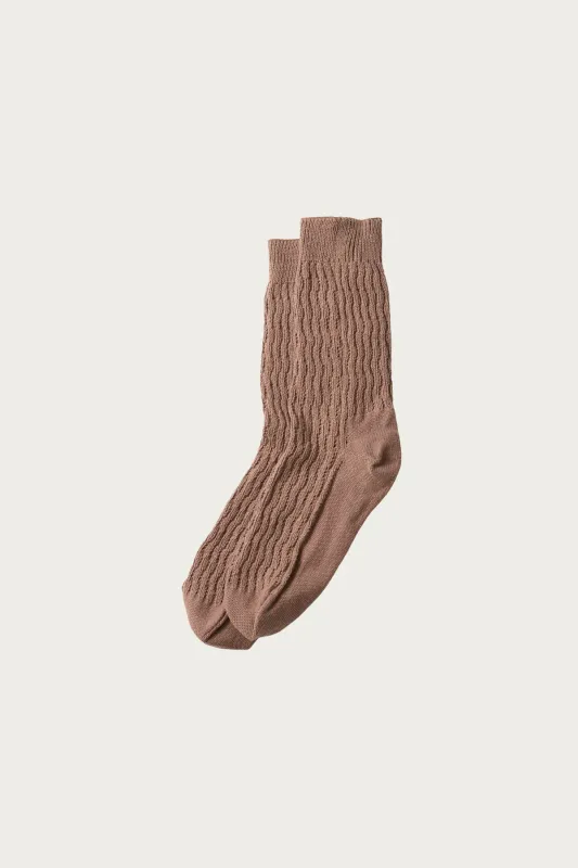 Folk Crochet Socks - L. Brown sold by Canoe Club