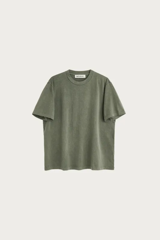 Box T-Shirt - Worn Olive Legacy Jersey sold by Canoe Club