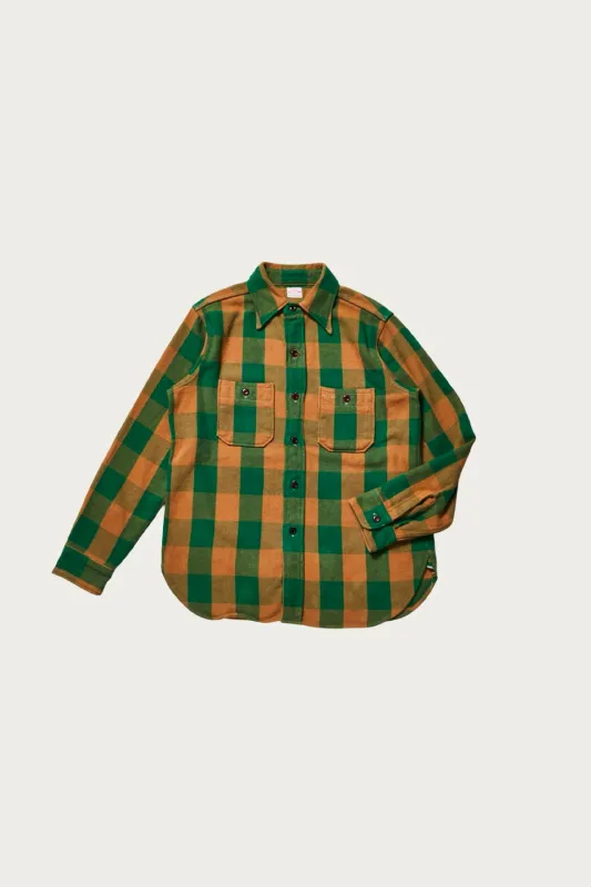 3104 Flannel Shirt Pattern F - Brown/Off White made by WAREHOUSE & CO.