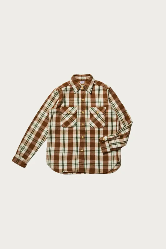 3104 Flannel Shirt Pattern C - Green/Off White made by WAREHOUSE & CO.