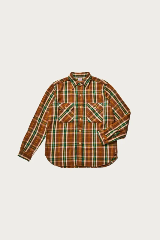 3104 Flannel Shirt Pattern B - Brown/Off White made by WAREHOUSE & CO.