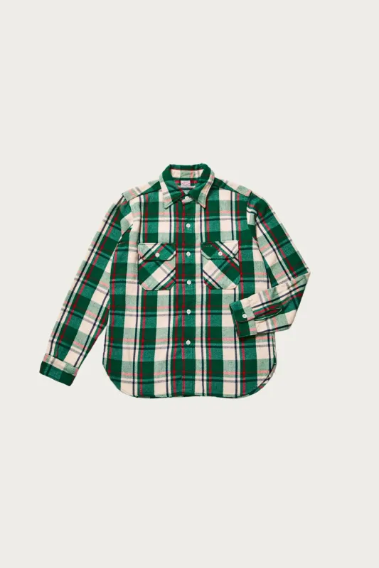 3104 Flannel Shirt Pattern A - Green/Off White made by WAREHOUSE & CO.