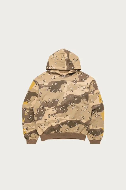 SWT Knit PECKISH CHOCO-CHIP Camo Hoodie - Beige made by Kapital