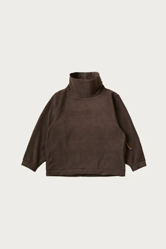 Reverse Fleece BIG High Neck SWT - Brown made by Kapital