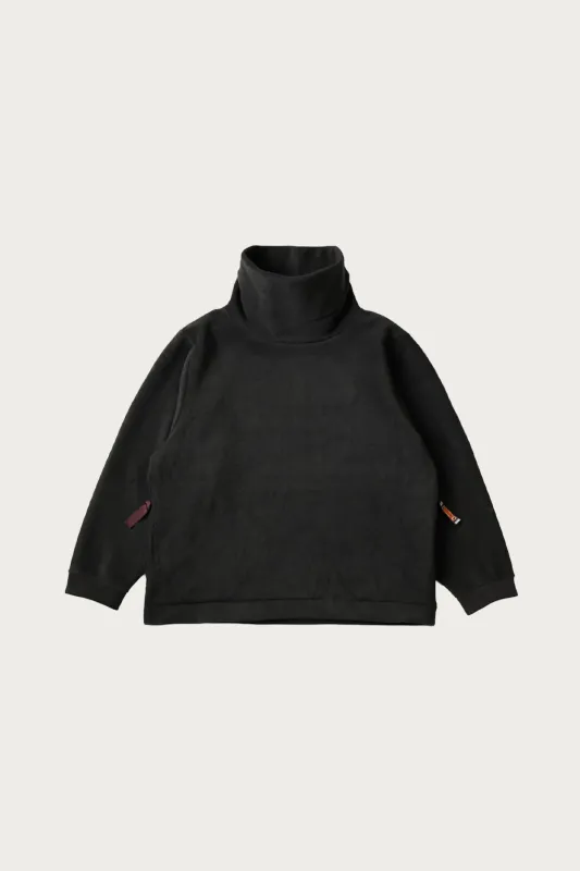 Reverse Fleece BIG High Neck SWT - Black made by Kapital