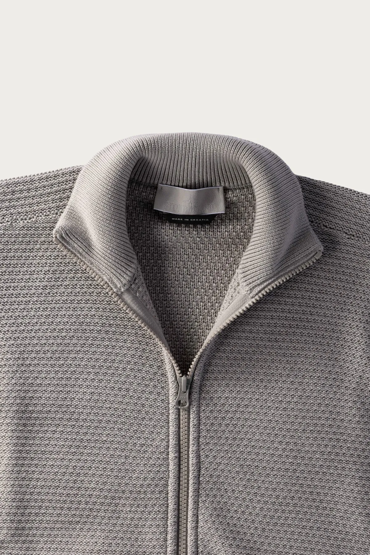 Zip-Up High Neck Cardigan - Grey sold by Canoe Club product image thumbnail 2