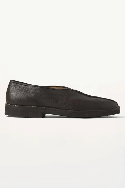 Piped Crepe Slippers - Dark Brown sold by Canoe Club