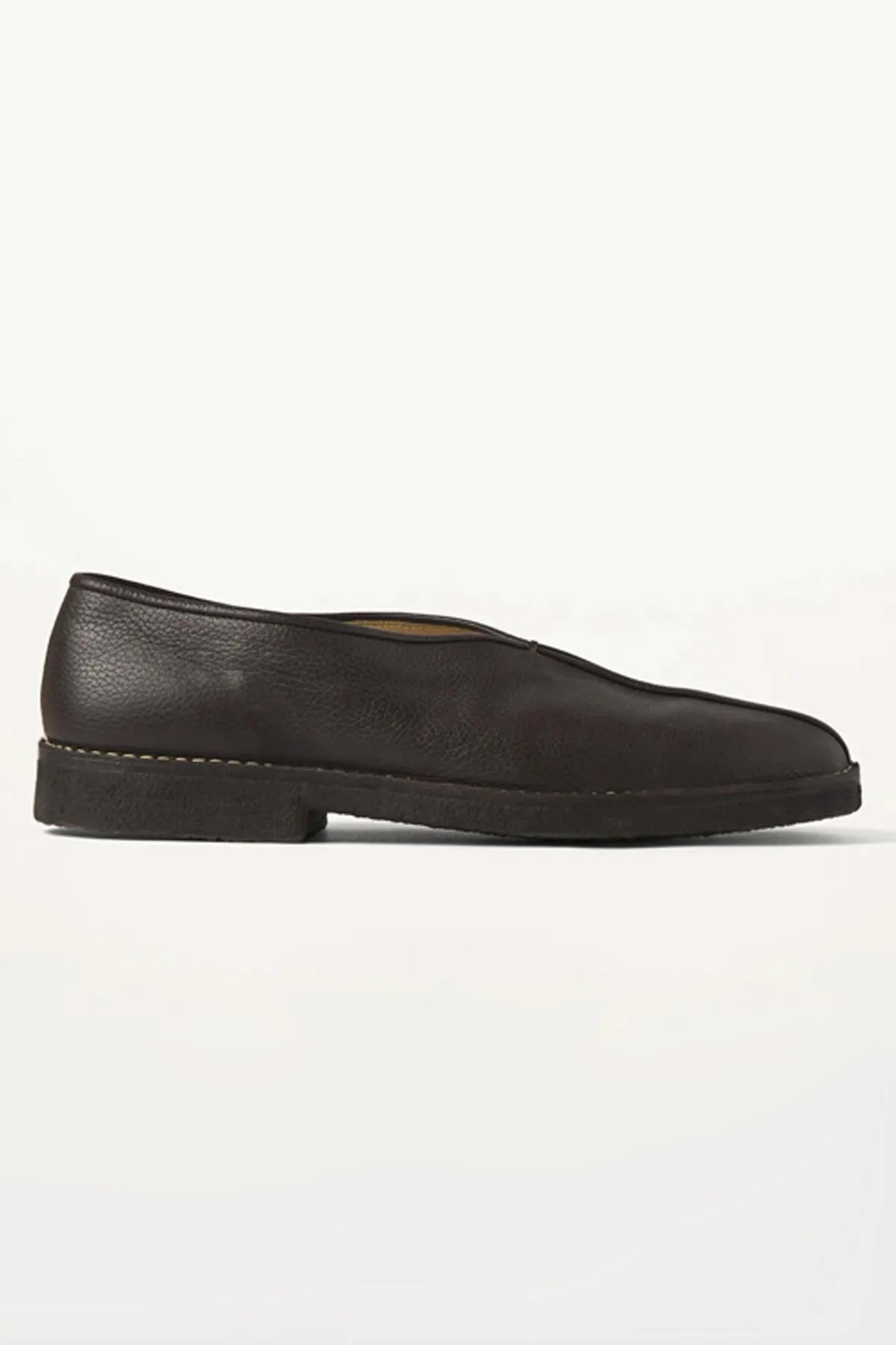 Piped Crepe Slippers - Dark Brown sold by Canoe Club
