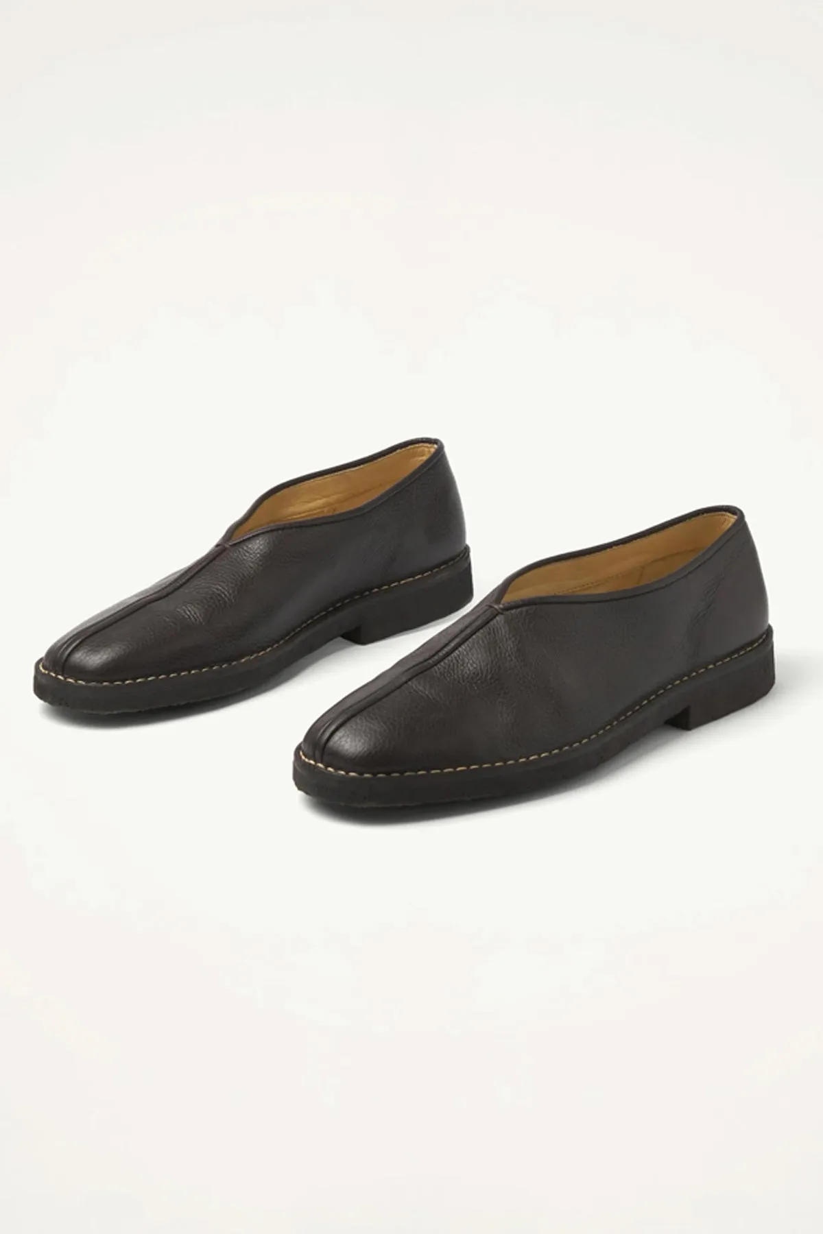 Piped Crepe Slippers - Dark Brown sold by Canoe Club product image thumbnail 2