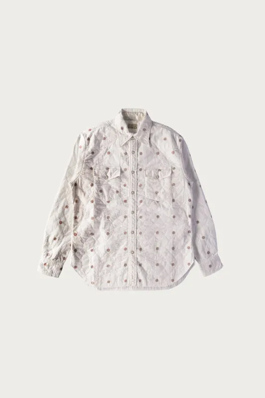 Cotton Quilting MAMEMON HUSKY Western Shirt - White sold by Canoe Club