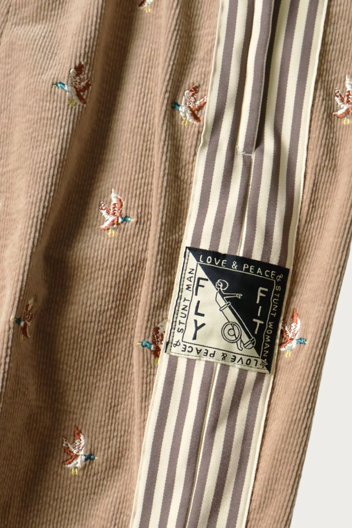 11W Stretch Corduroy DUCK Embroidery Track Pants (Banner Stripe) - GLB sold by Canoe Club product image thumbnail 4