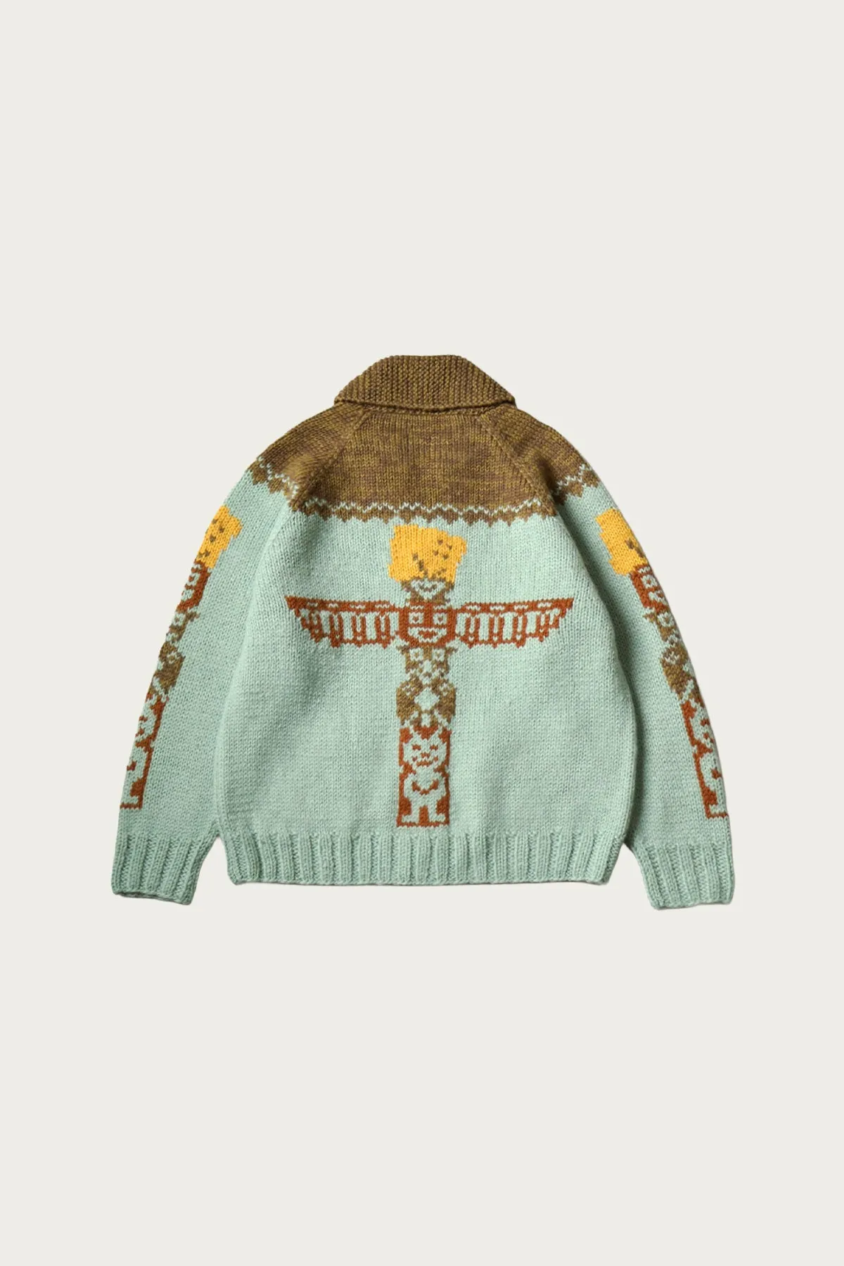 Hand Knit PECKISH TOTEM POLE ZIP Cardigan - Sax sold by Canoe Club product image thumbnail 2