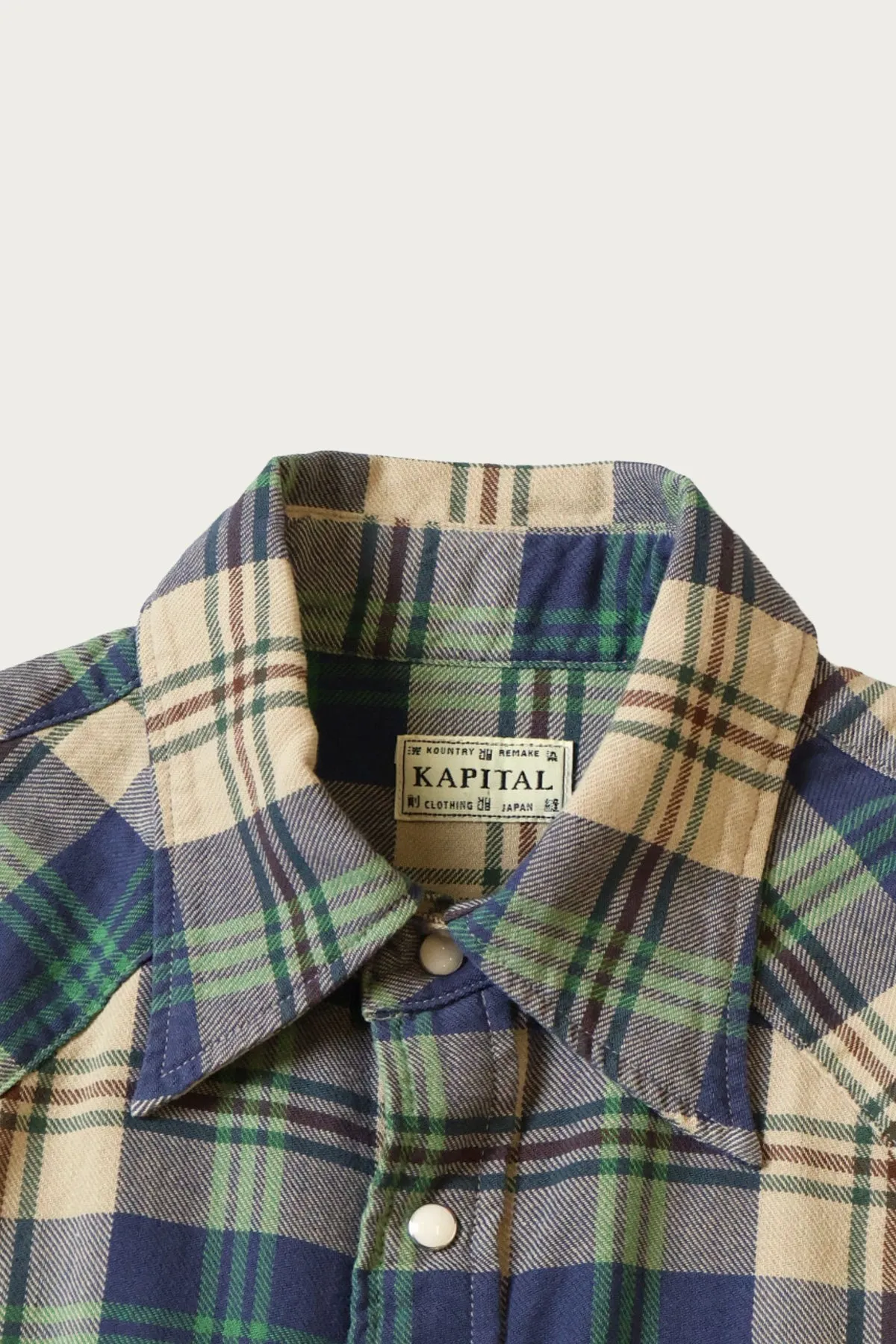 Columbia-Check HUSKY Western Shirt - Green sold by Canoe Club product image thumbnail 3