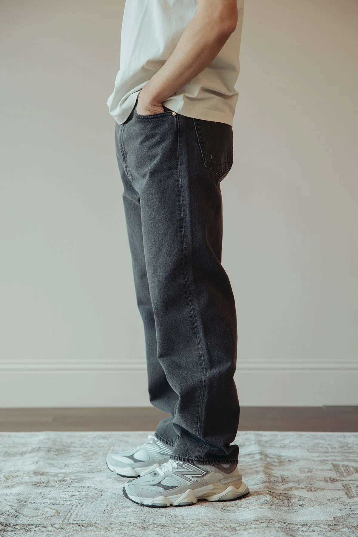 101 Dad's Fit Denim - Black Denim Stone sold by Canoe Club product image thumbnail 4