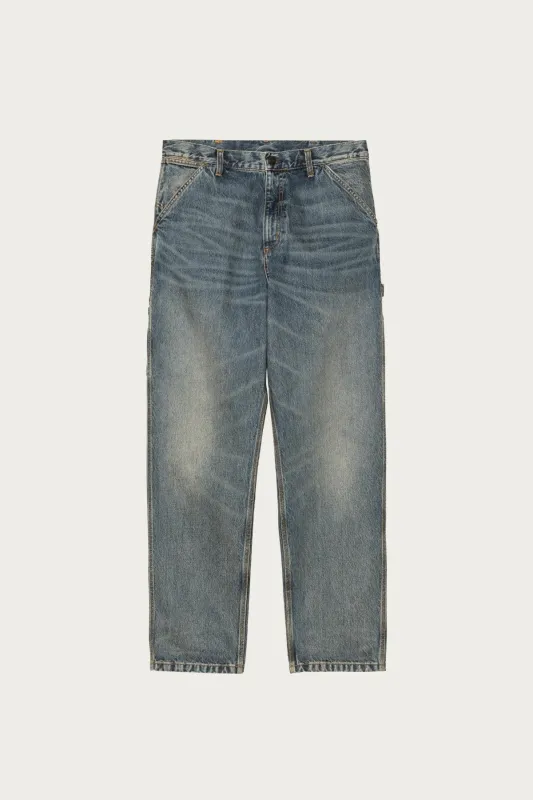 Single Knee Pant - Blue Worn Used Wash sold by Canoe Club