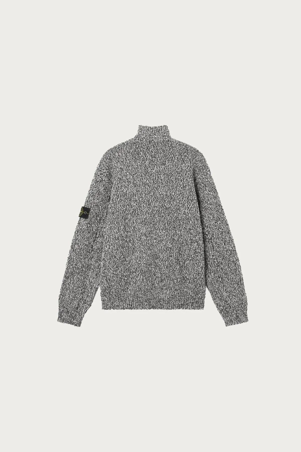 Speckled Cotton Half-Zip Jumper - Black Melange sold by Canoe Club product image thumbnail 2