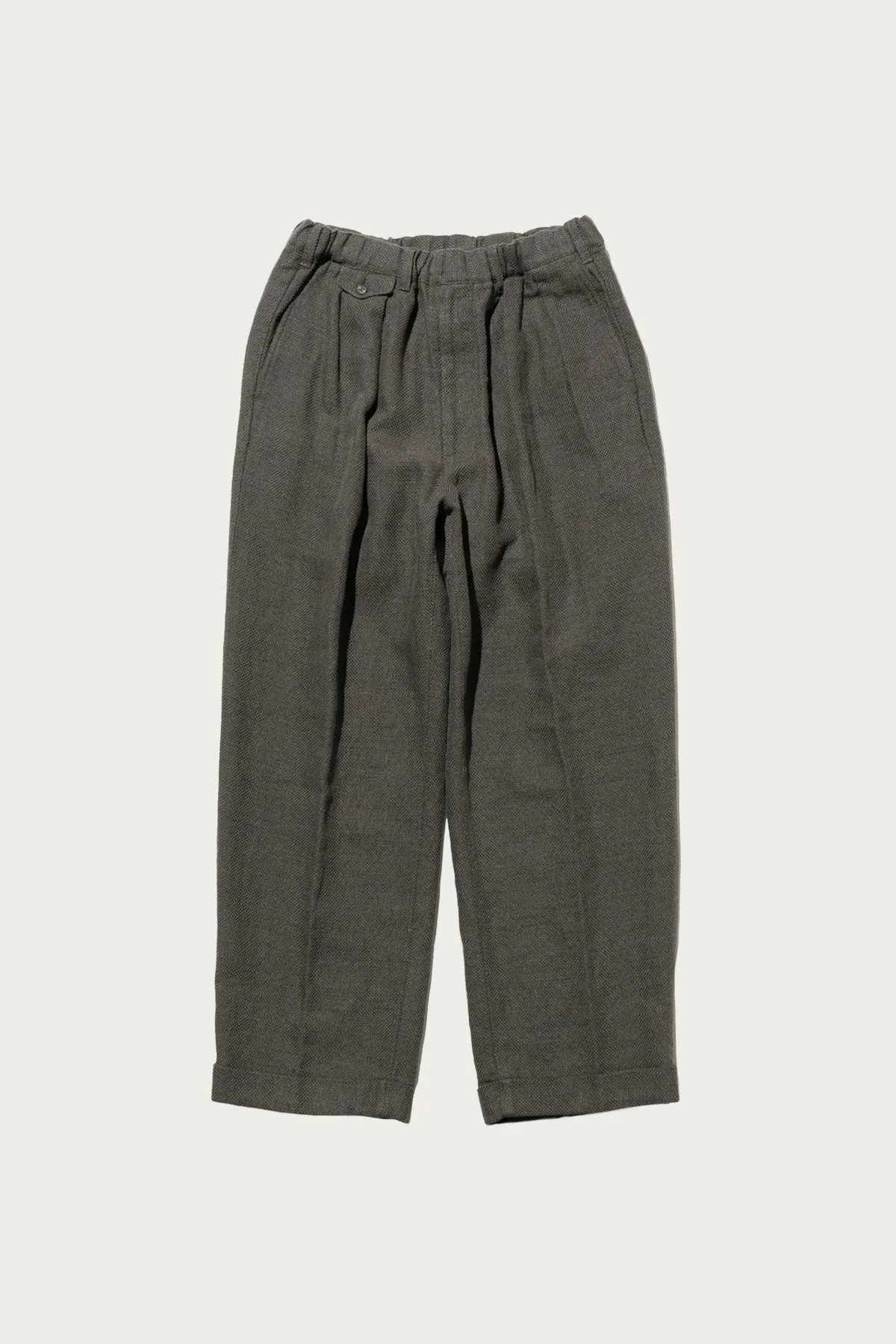 2 Pleats Relax Trousers COTTON Linen - Grey sold by Canoe Club