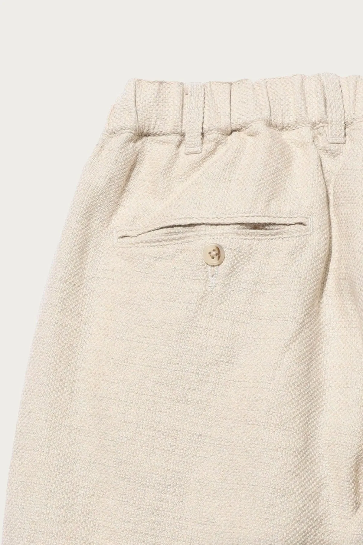 2 Pleats Relax Trousers COTTON Linen - Off White sold by Canoe Club product image thumbnail 3