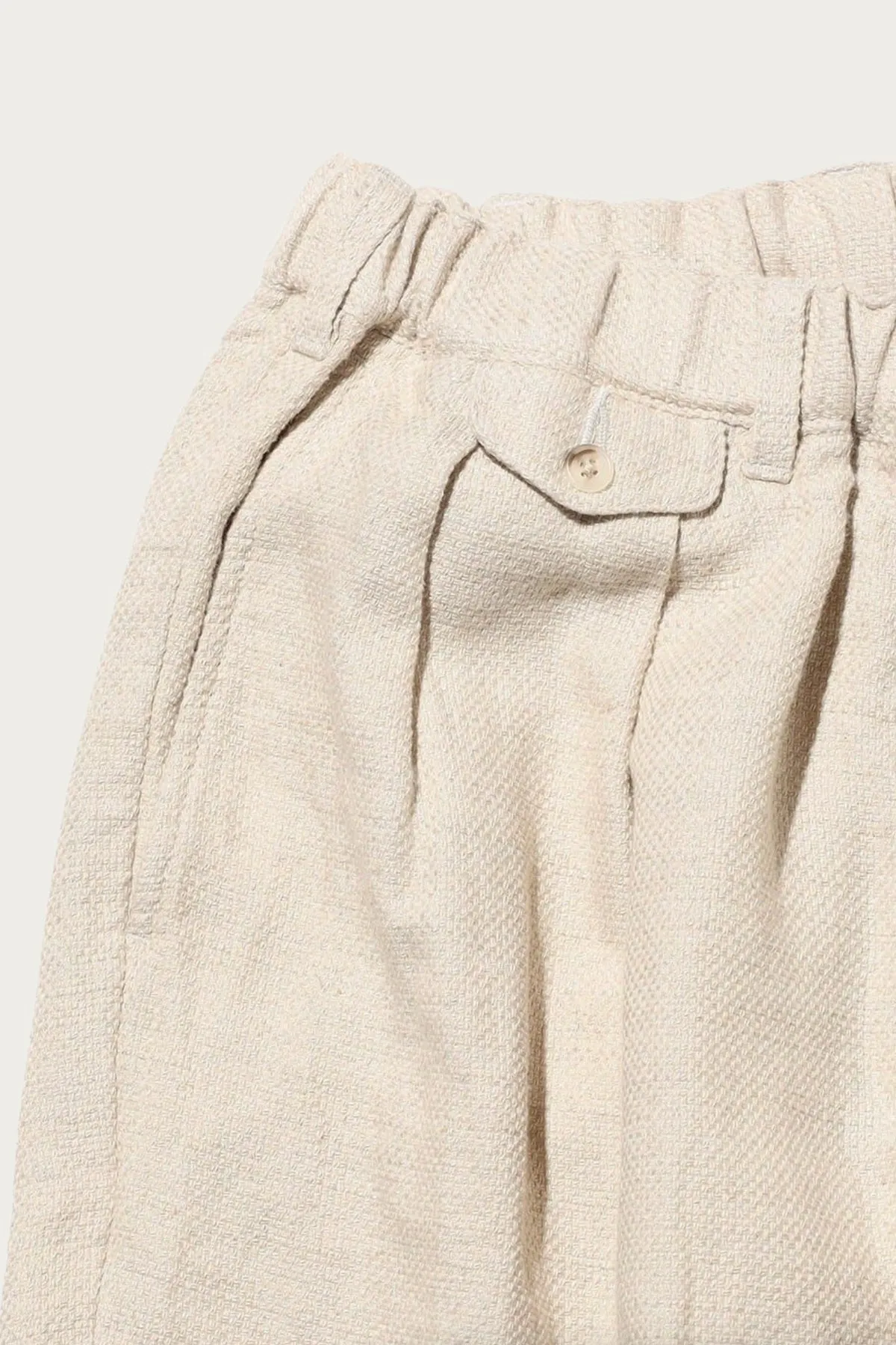 2 Pleats Relax Trousers COTTON Linen - Off White sold by Canoe Club product image thumbnail 2