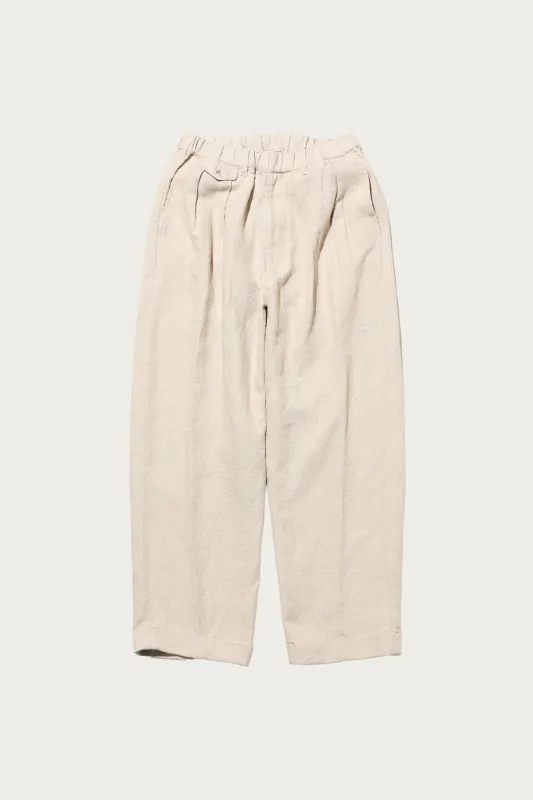 2 Pleats Relax Trousers COTTON Linen - Off White sold by Canoe Club