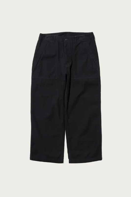 MIL Utility Trousers Reversed Sateen - Black made by BEAMS PLUS