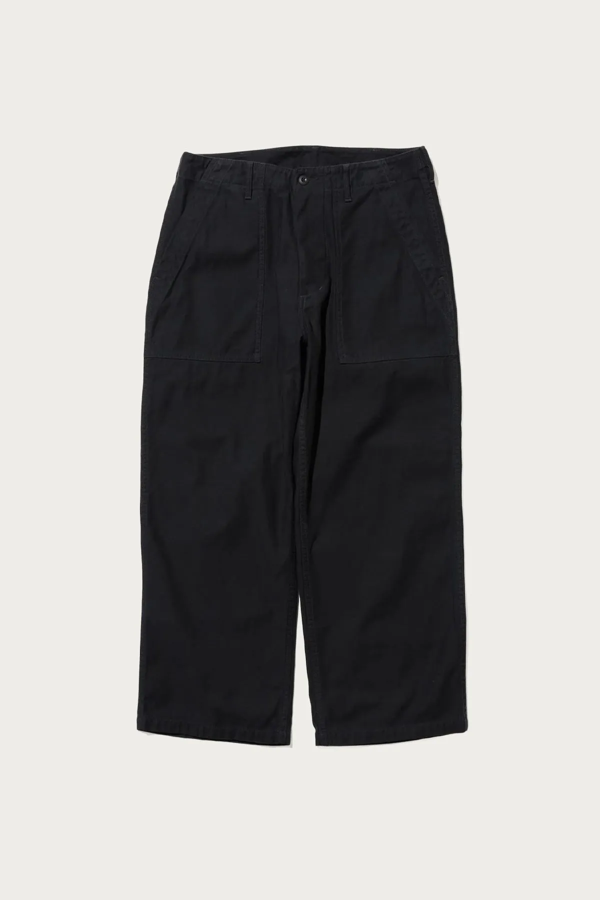 MIL Utility Trousers Reversed Sateen - Black sold by Canoe Club