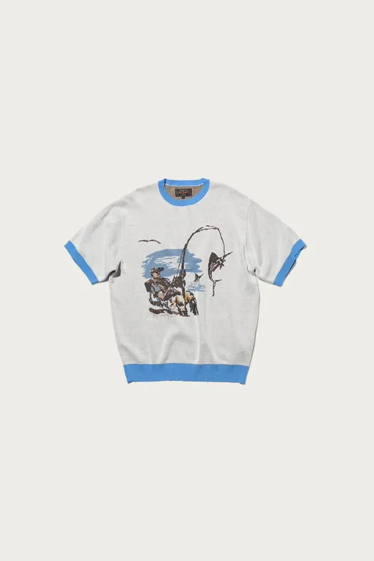 Knit Tee Jacquard - Fishing made by BEAMS PLUS