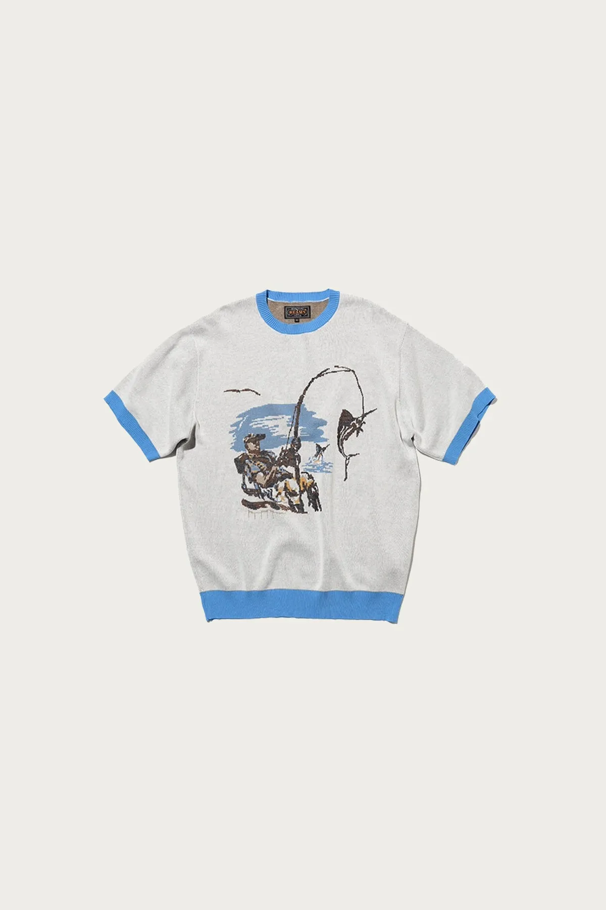 Knit Tee Jacquard - Fishing sold by Canoe Club