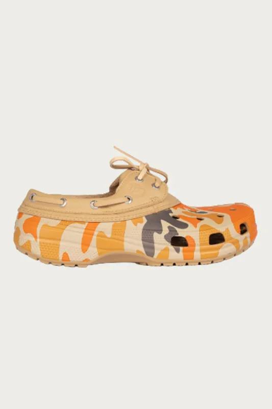 Classic Duck Camo Boat Shoe - Tan/Shocking Orange made by Crocs