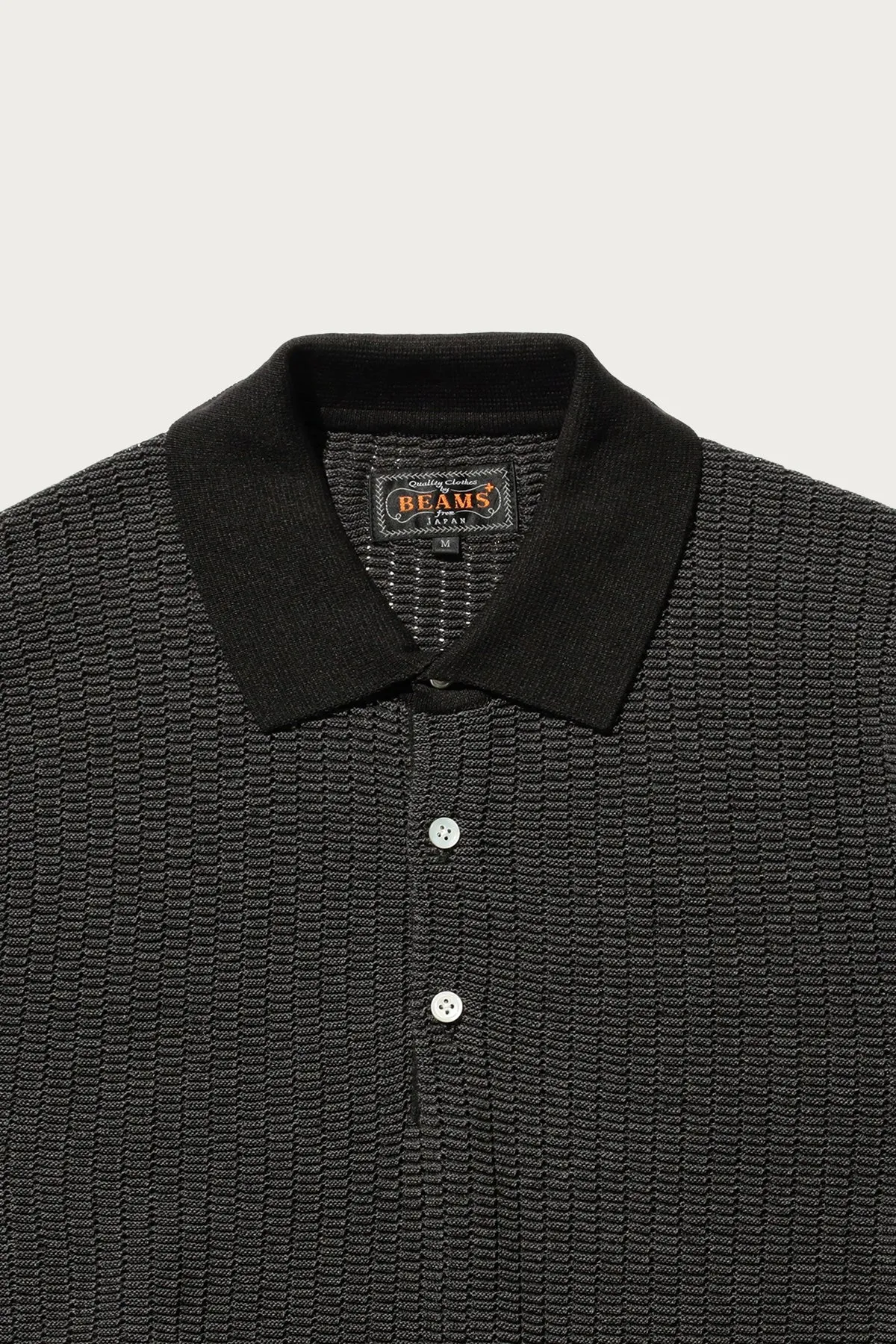 Knit Polo "WASHI" 2 Tone - Black sold by Canoe Club product image thumbnail 4