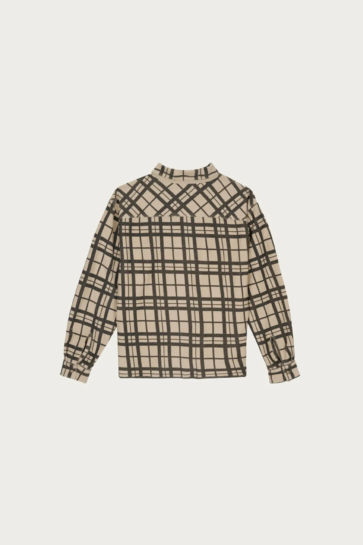Plaid French Terry Button Up - Sand sold by Canoe Club product image thumbnail 2