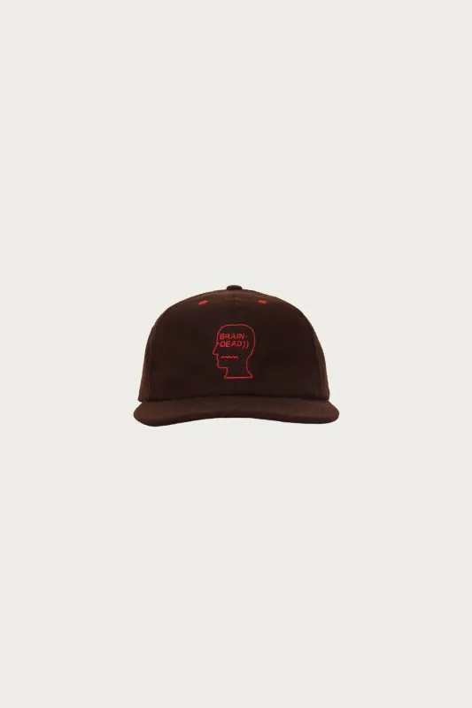 Flannel Classic Logohead 6 Panel Hat - Brown made by Brain Dead
