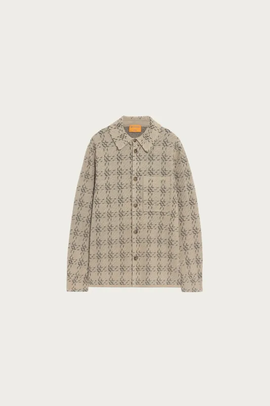 Linen Blend Plaid Work Shirt - Sandstone Combo made by Guest In Residence