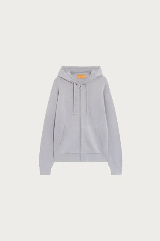 Cotton Cashmere Zip Hoodie - Stone made by Guest In Residence