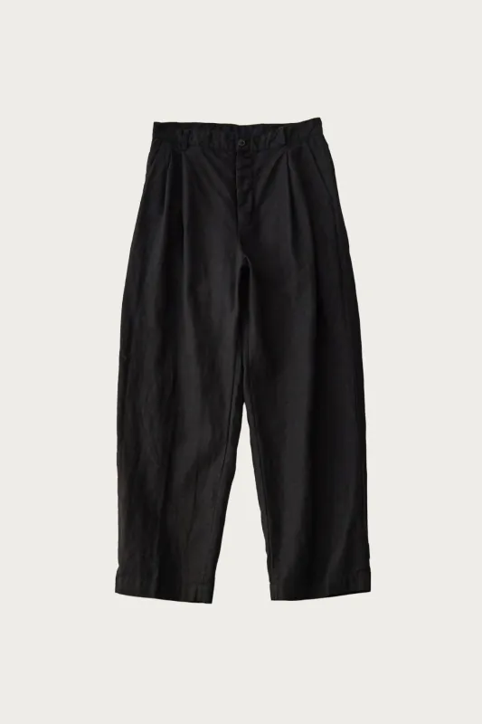 Linen Canvas Trousers - Black made by Confect by Nestrobe