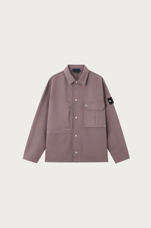 Light Bull Denim Comfort Fit Overshirt - Purple Grey made by Canoe Club