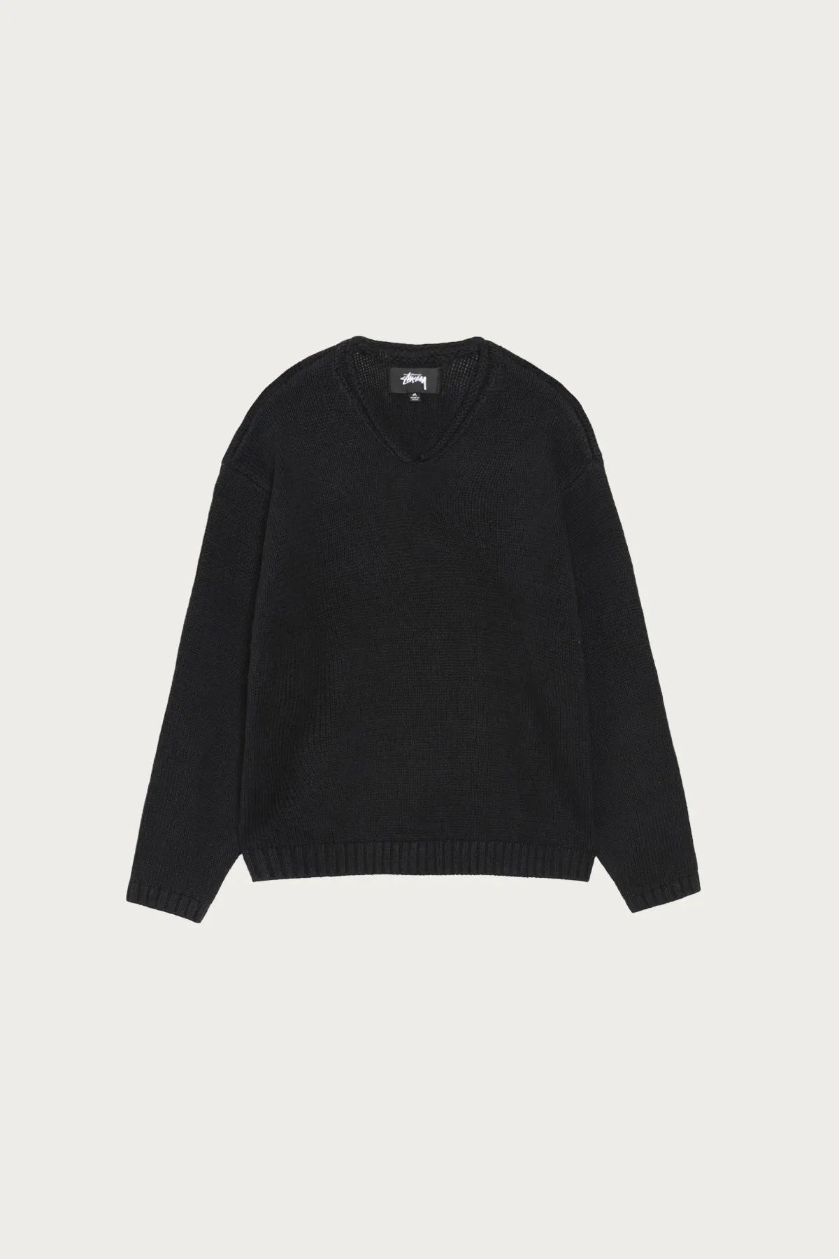Roll V Neck Sweater - Black sold by Canoe Club